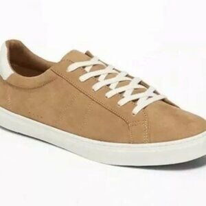 NWT Old Navy 1994 Court Sneakers Cushioned - Tan Caramel Faux Suede, Size 8